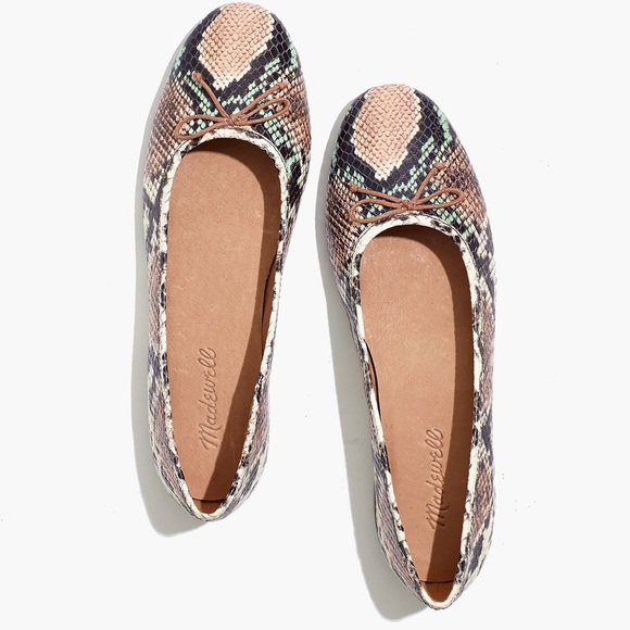 Madewell The Adelle Ballet Flats in Snake Embossed Leather - Picture 2 of 11